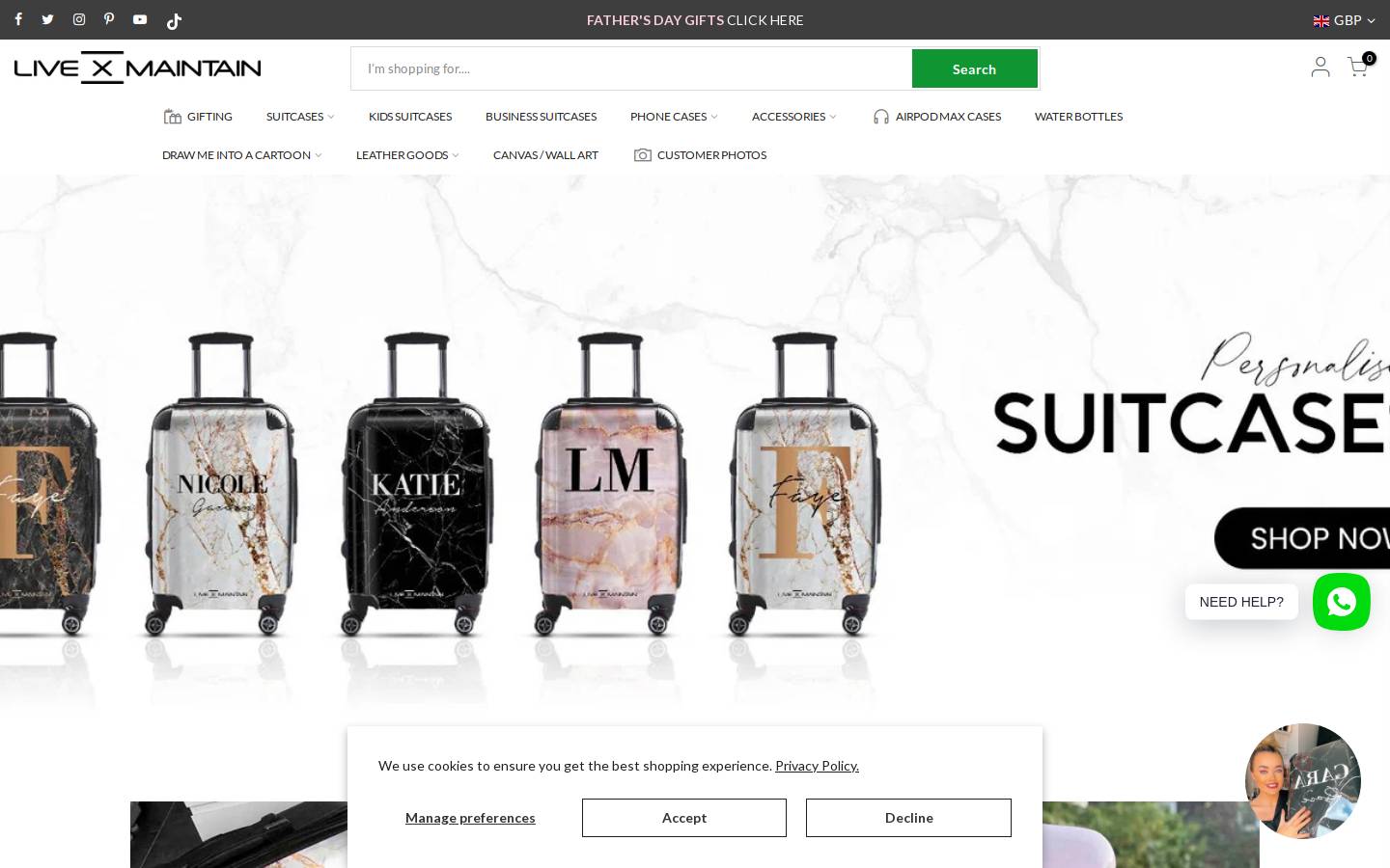 LIVE x MAINTAIN homepage screenshot
