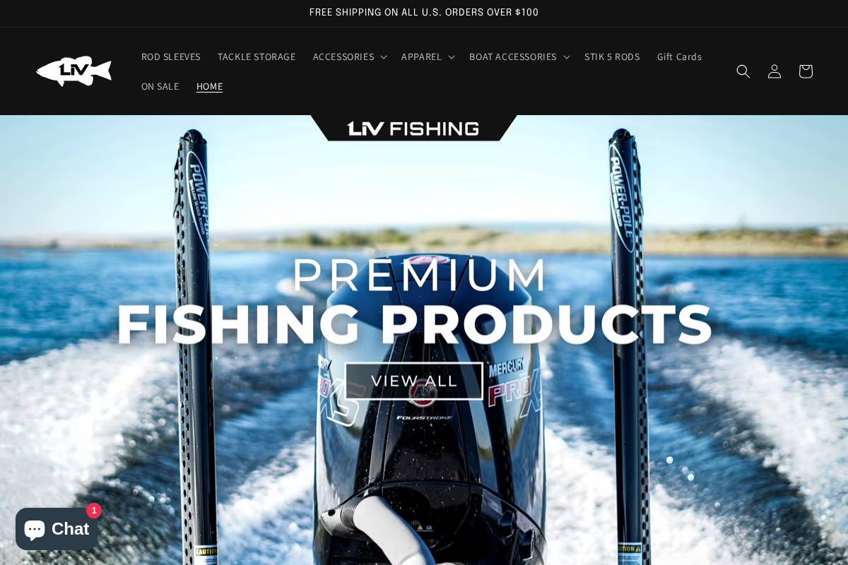 livfishing.co homepage screenshot