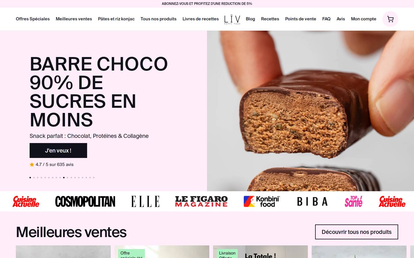 livhappyfood.com homepage screenshot
