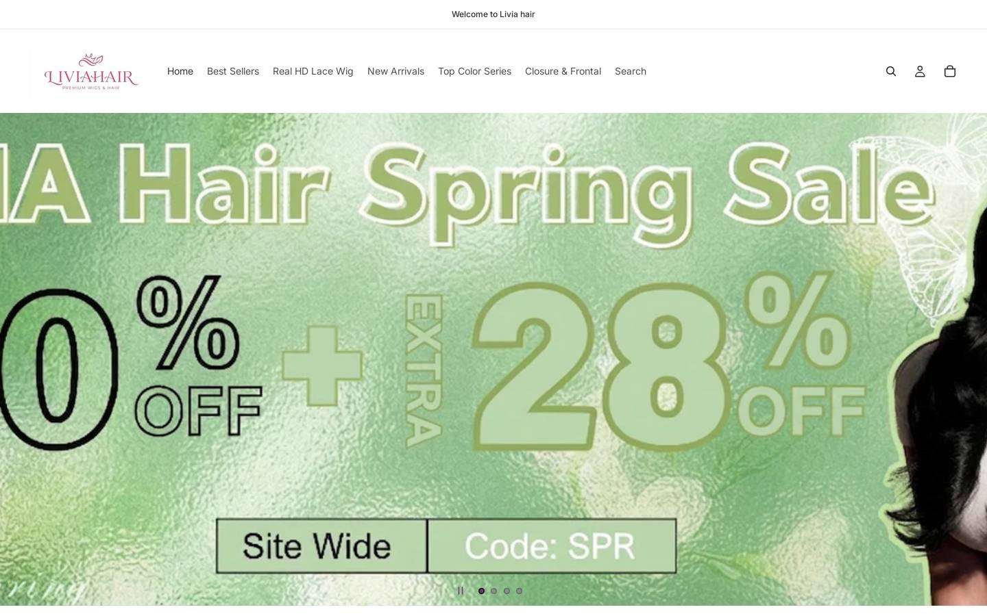 liviahair.com homepage screenshot
