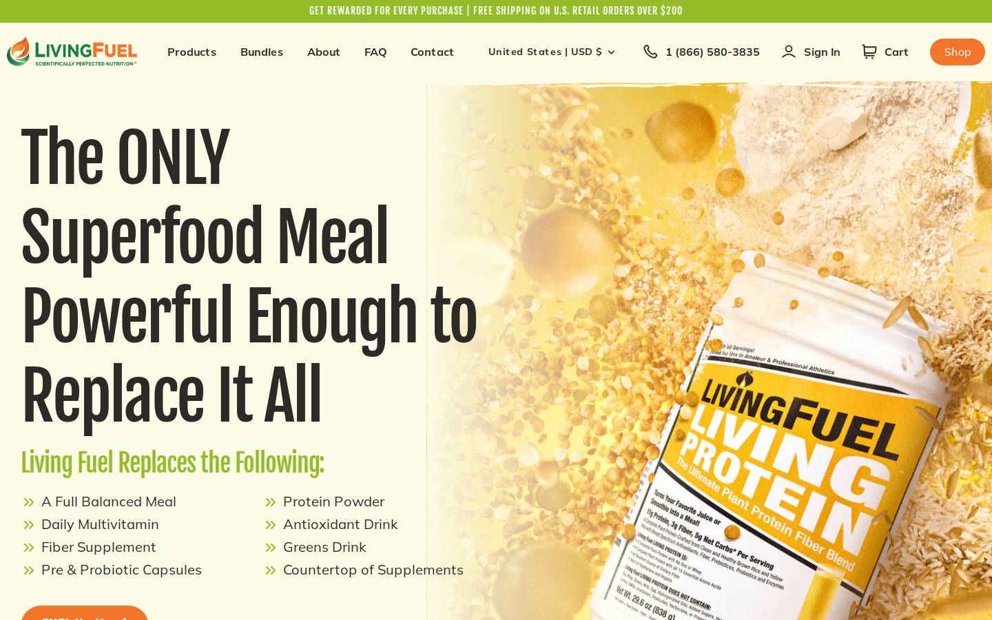 livingfuel.com homepage screenshot
