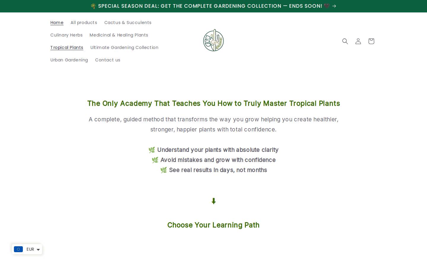 livinggreenacademy.com homepage screenshot