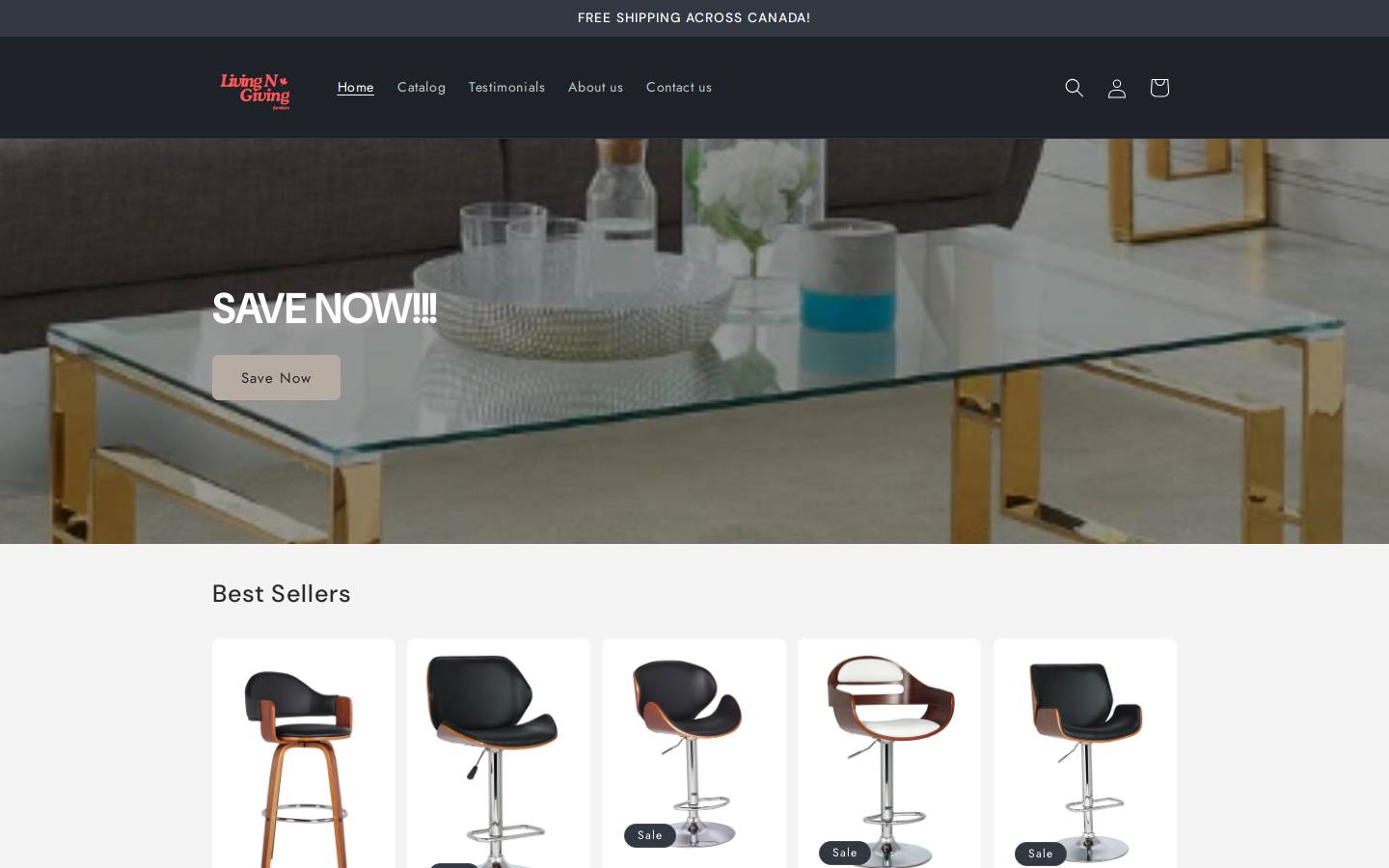 livingngivingfurniture.ca homepage screenshot