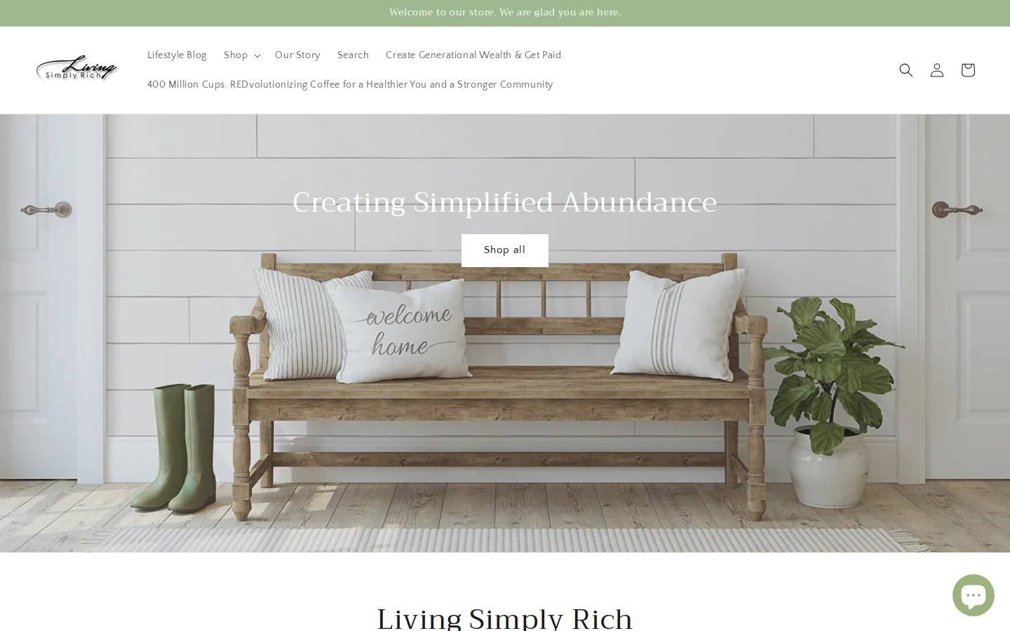 livingsimplyrich.com homepage screenshot