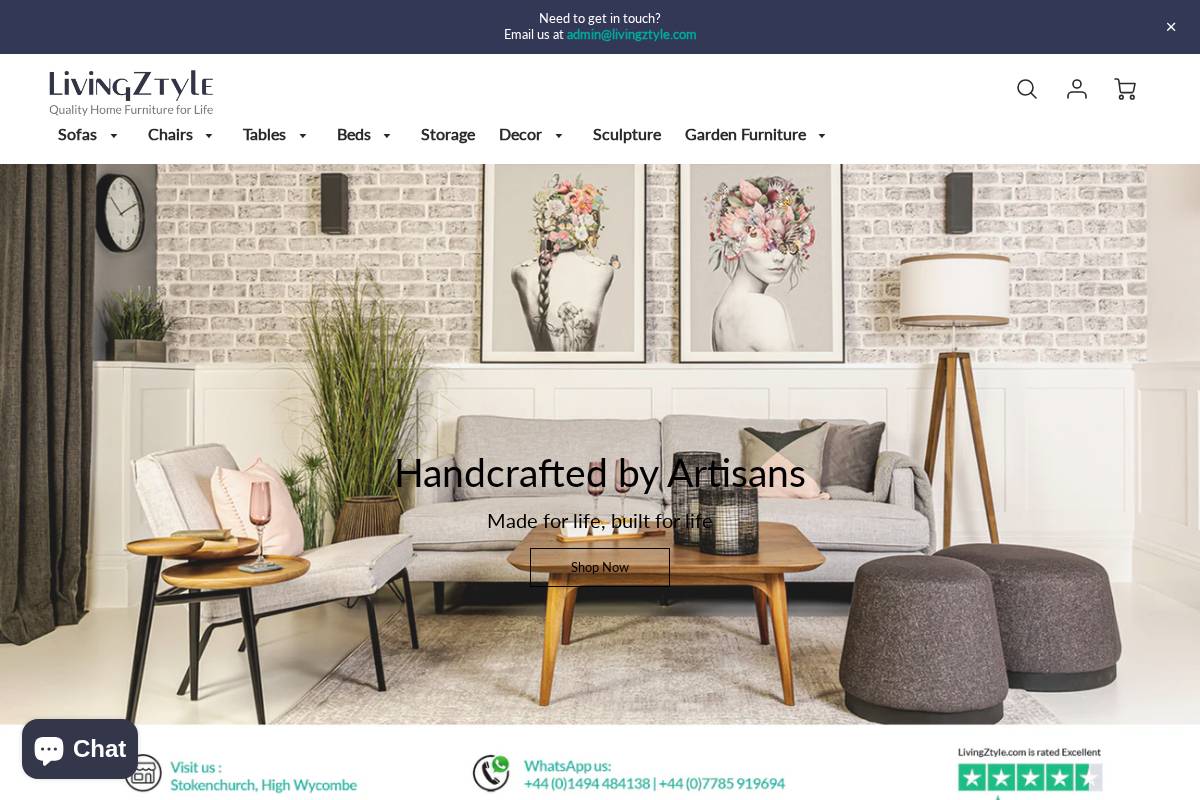 LivingZtyle.com homepage screenshot