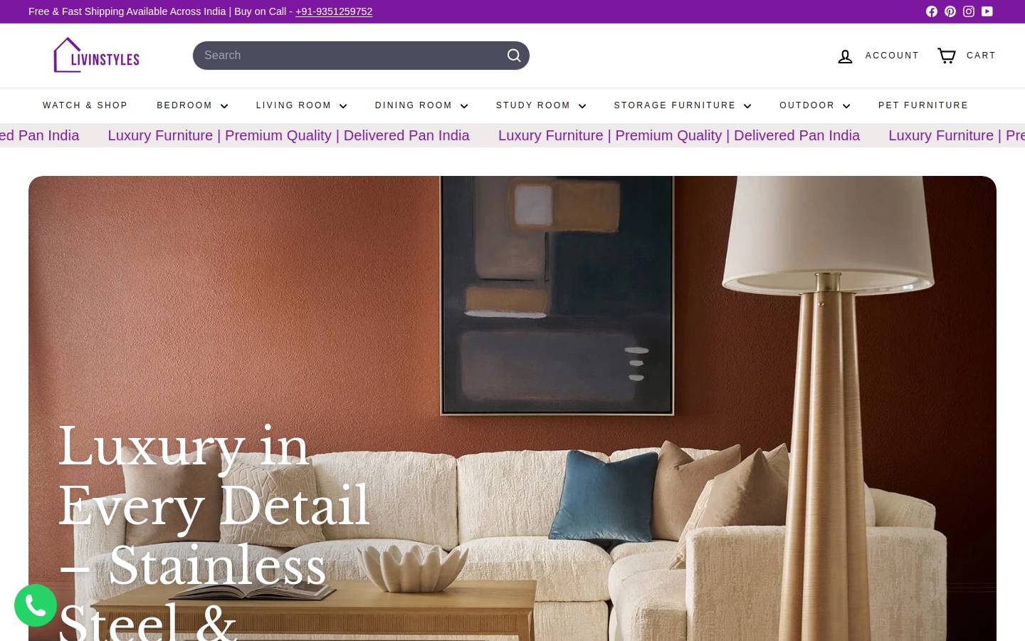 Livinstyles homepage screenshot