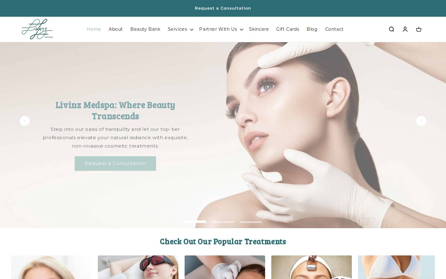 livinzmedspa.com homepage screenshot