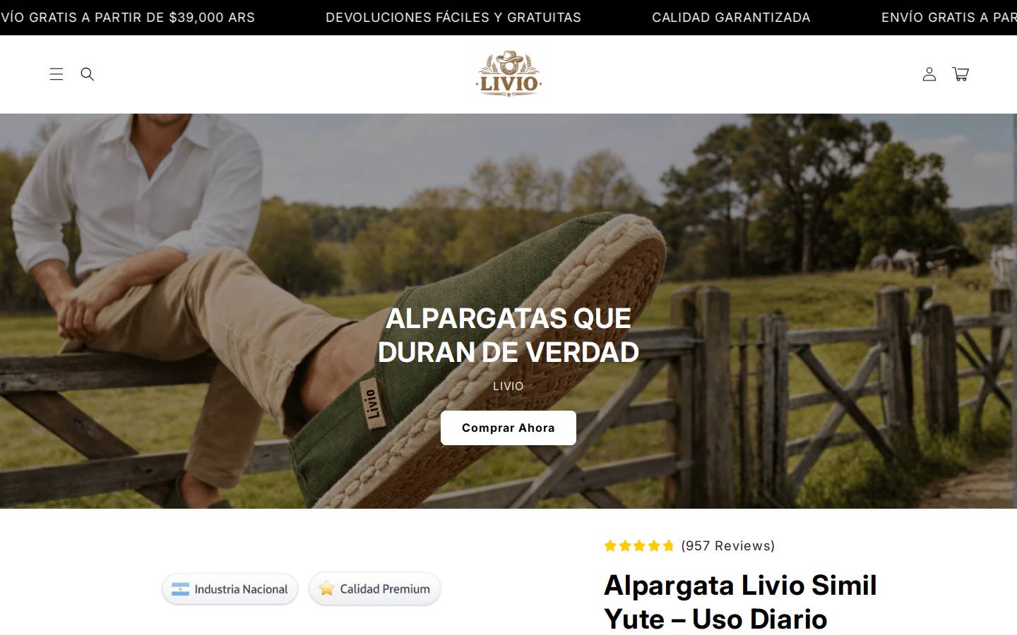 livio.com.ar homepage screenshot