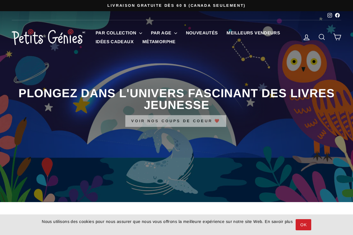 Éditions Petits Génies homepage screenshot