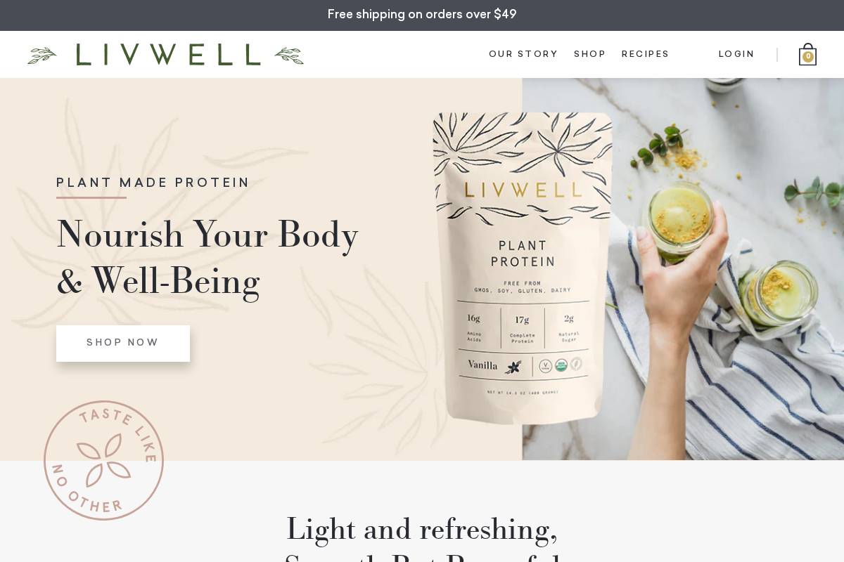 livwellnutrition.com homepage screenshot