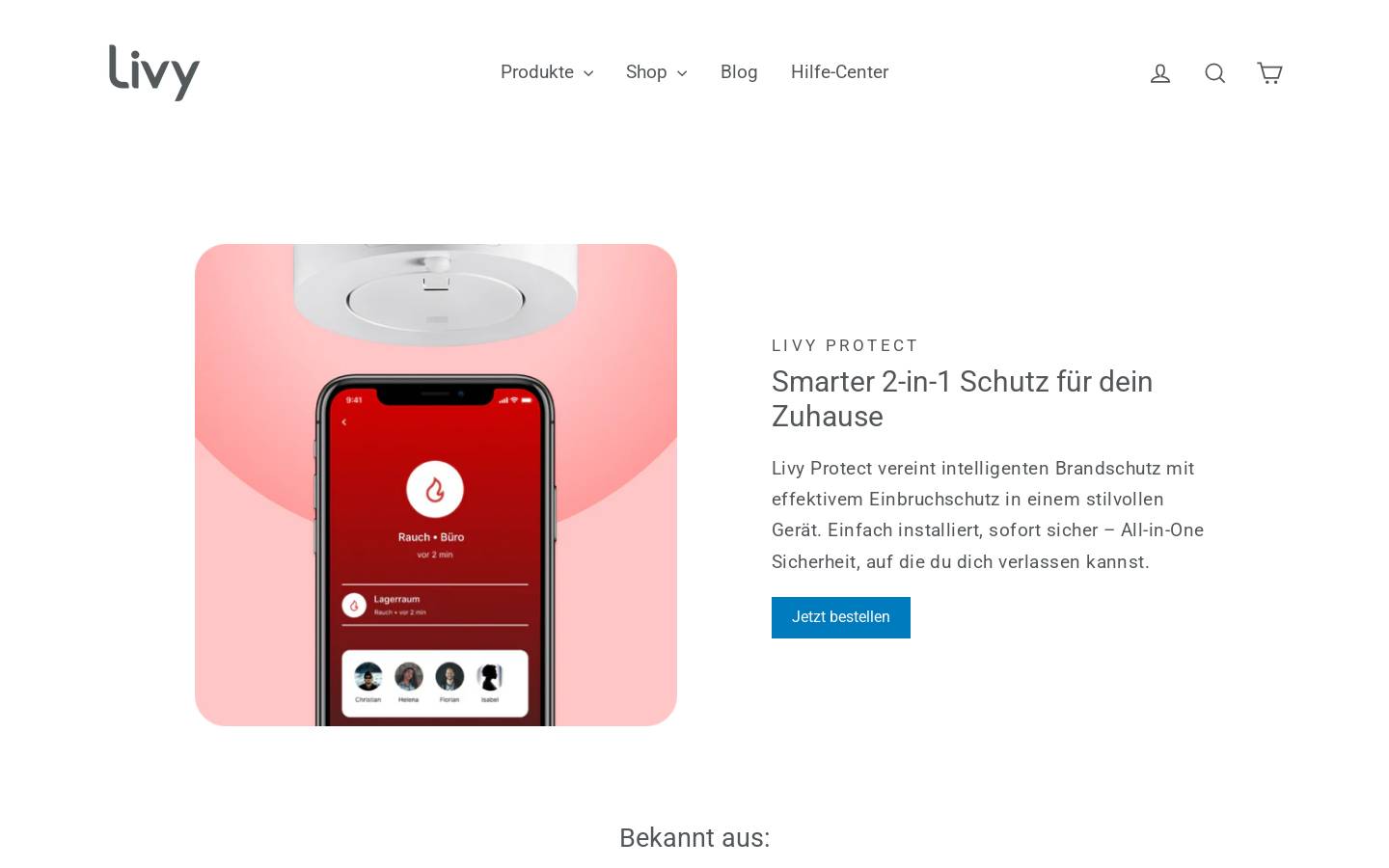 Livy Home homepage screenshot