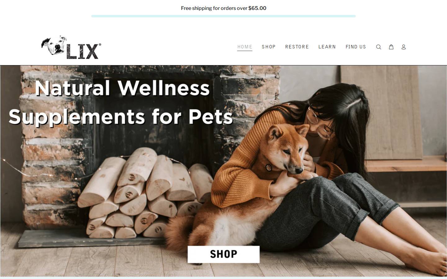 Lixpetwellness homepage screenshot