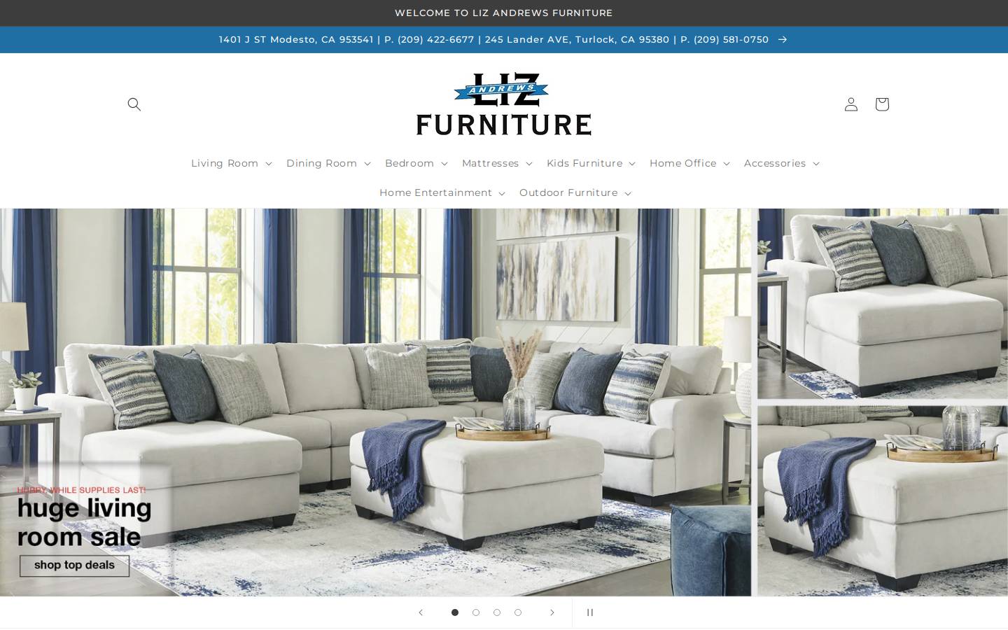 lizandrew-furniture.com homepage screenshot
