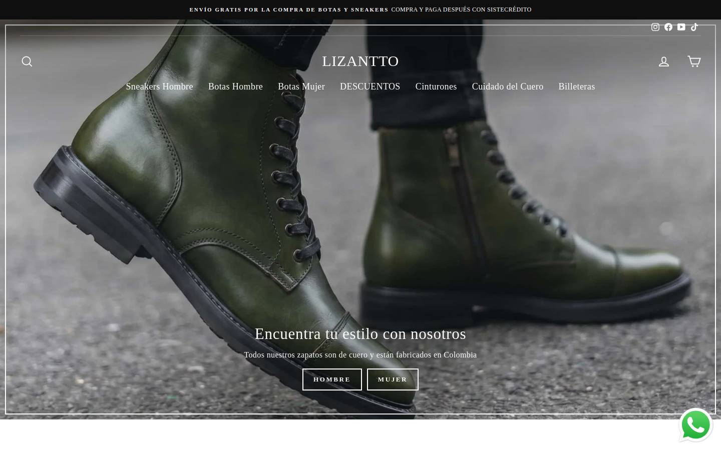 lizantto.com homepage screenshot