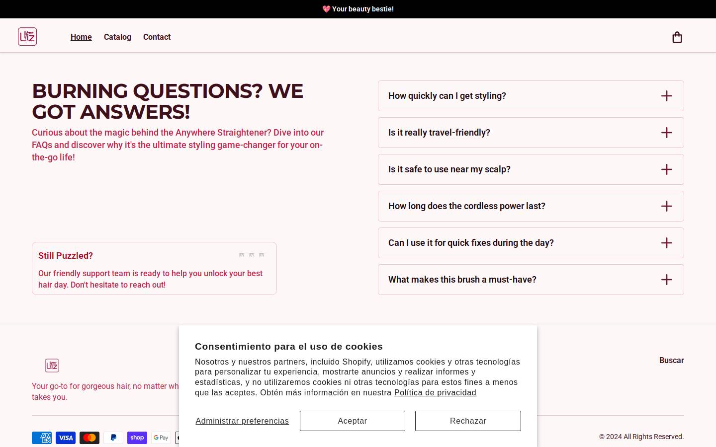 lizbeauty.store homepage screenshot
