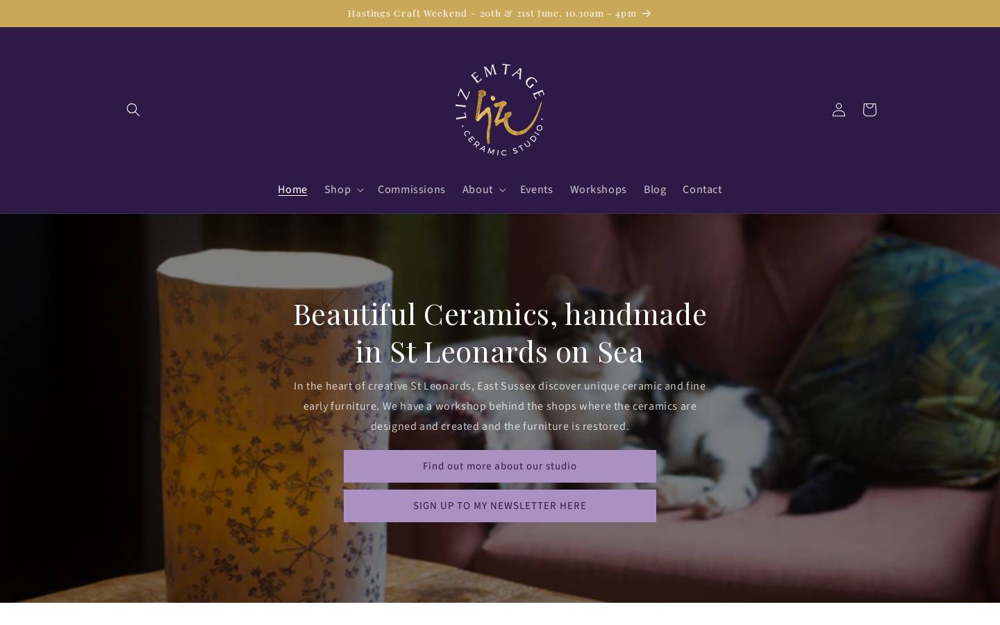 lizemtageceramics.co.uk homepage screenshot