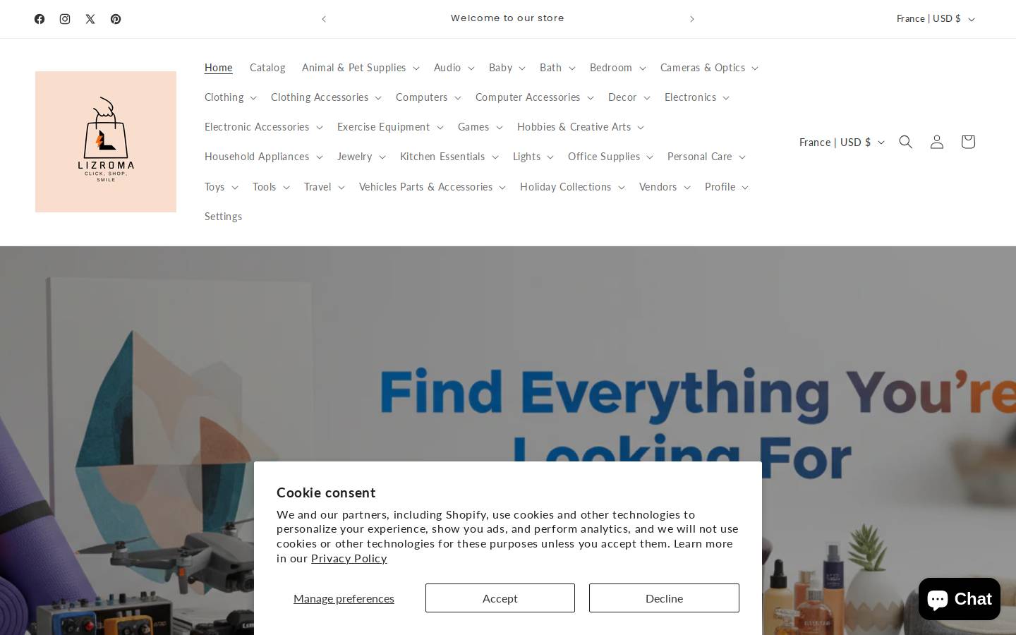 lizroma.com homepage screenshot
