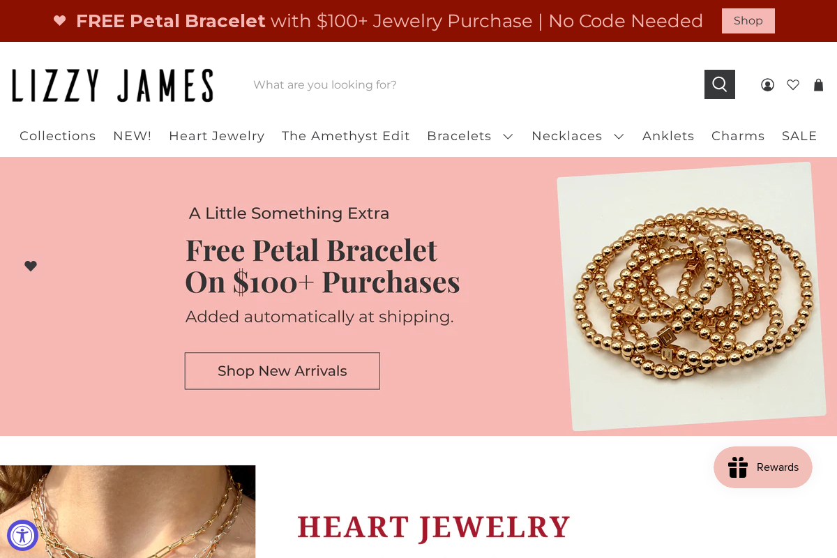 Lizzy James homepage screenshot