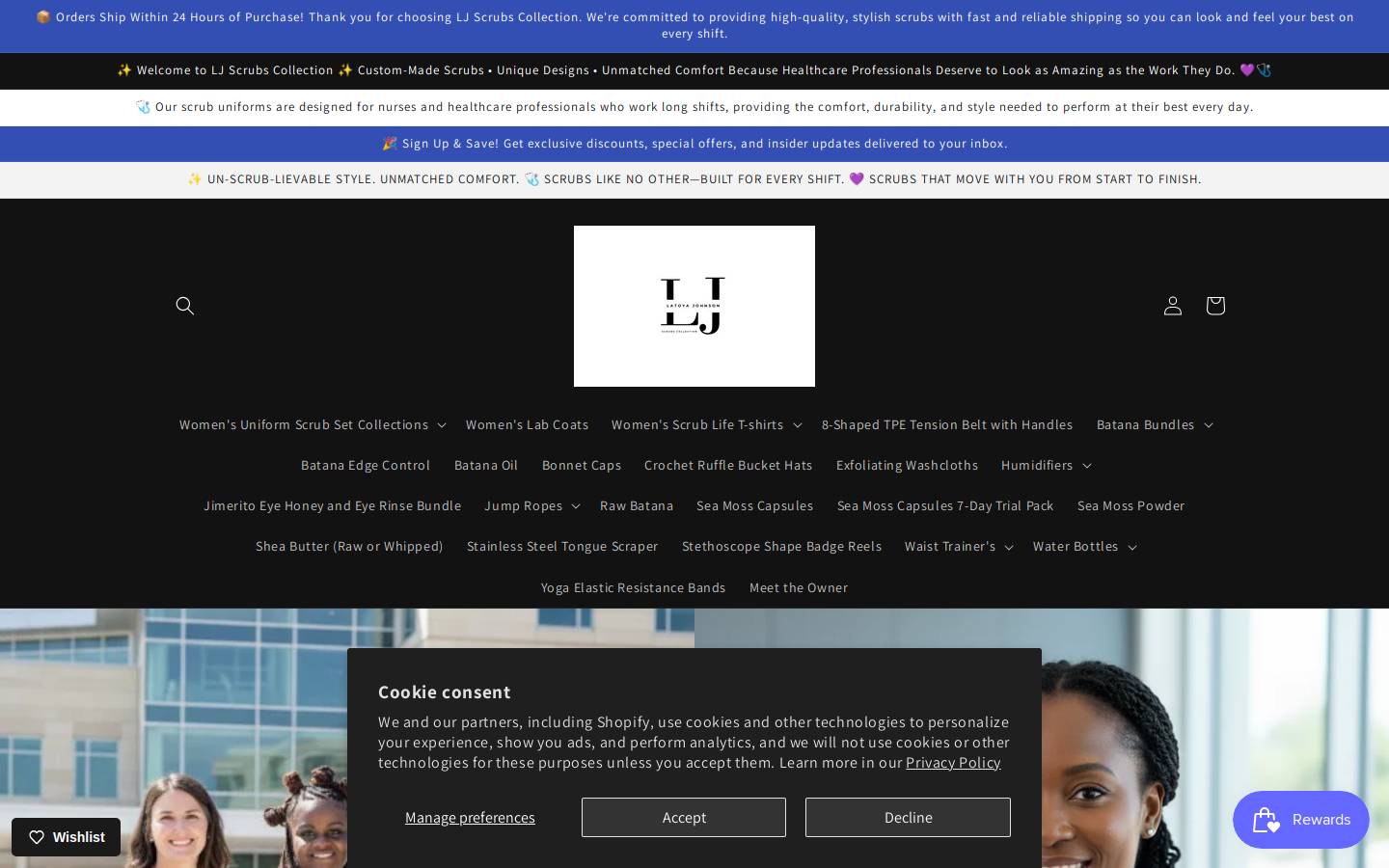 ljscrubscollection.com homepage screenshot