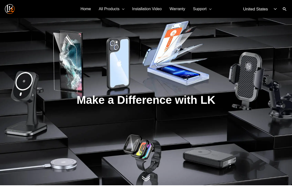 LK Case homepage screenshot