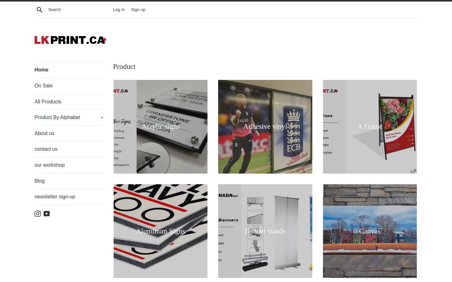 lkprint.ca homepage screenshot