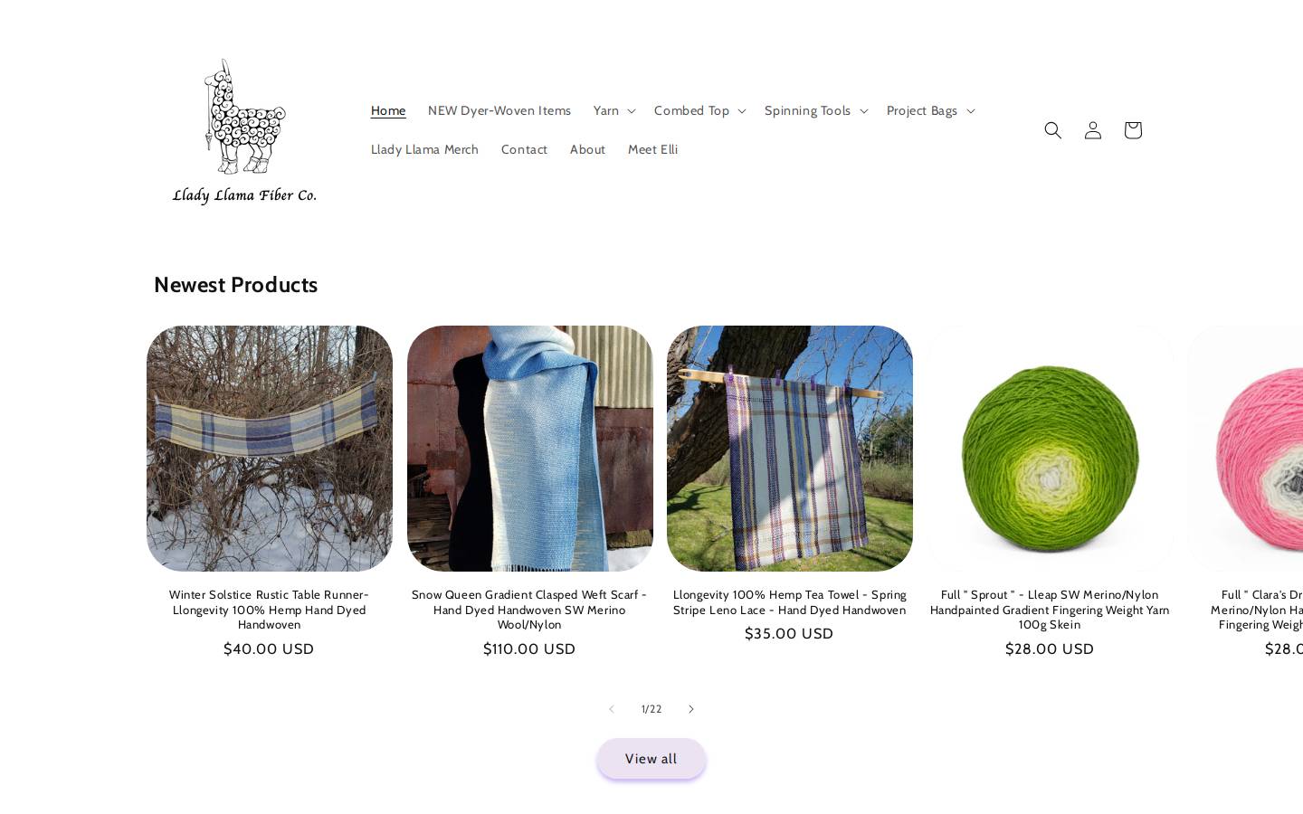 lladyllama.com homepage screenshot