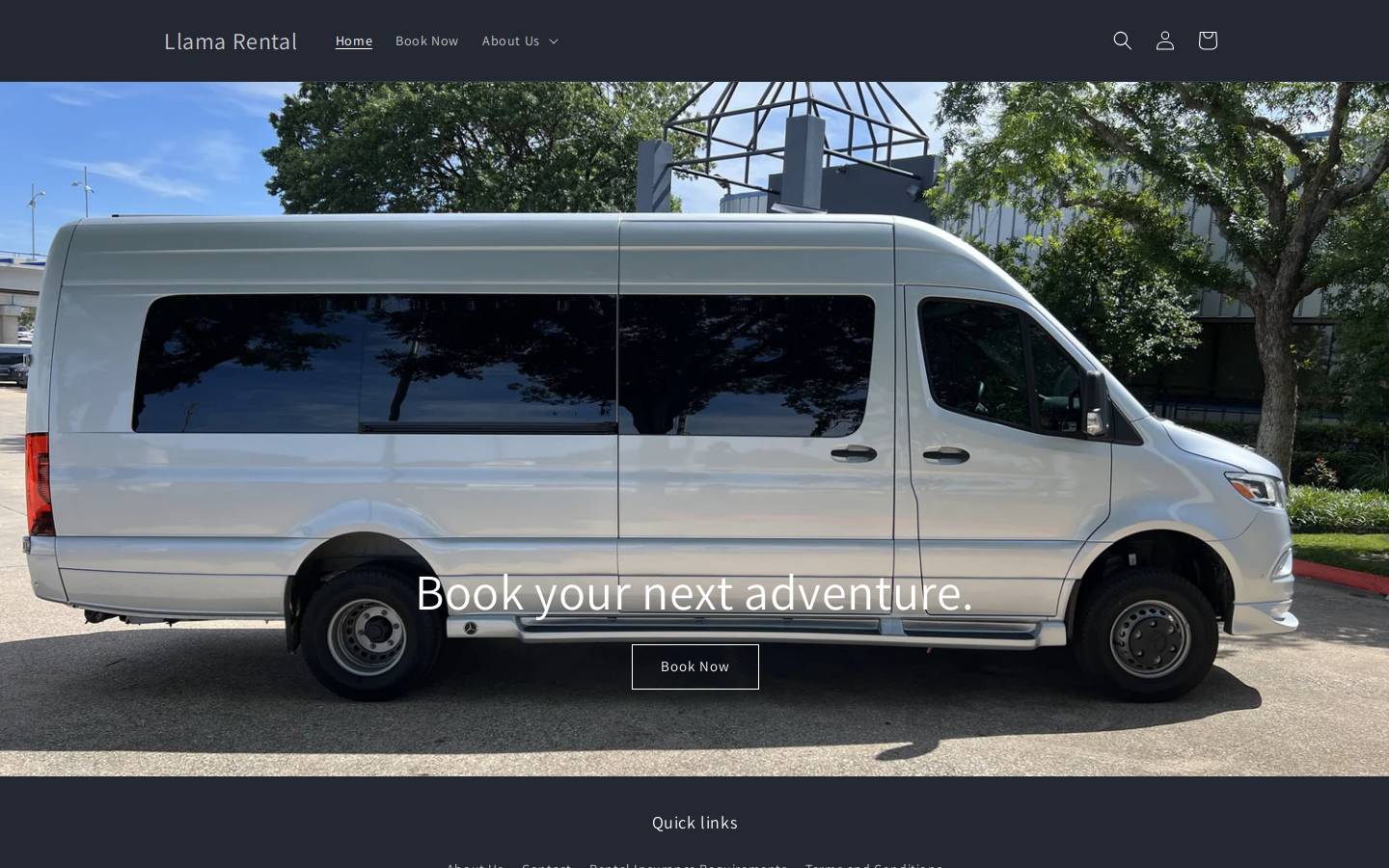 llama-rental.com homepage screenshot