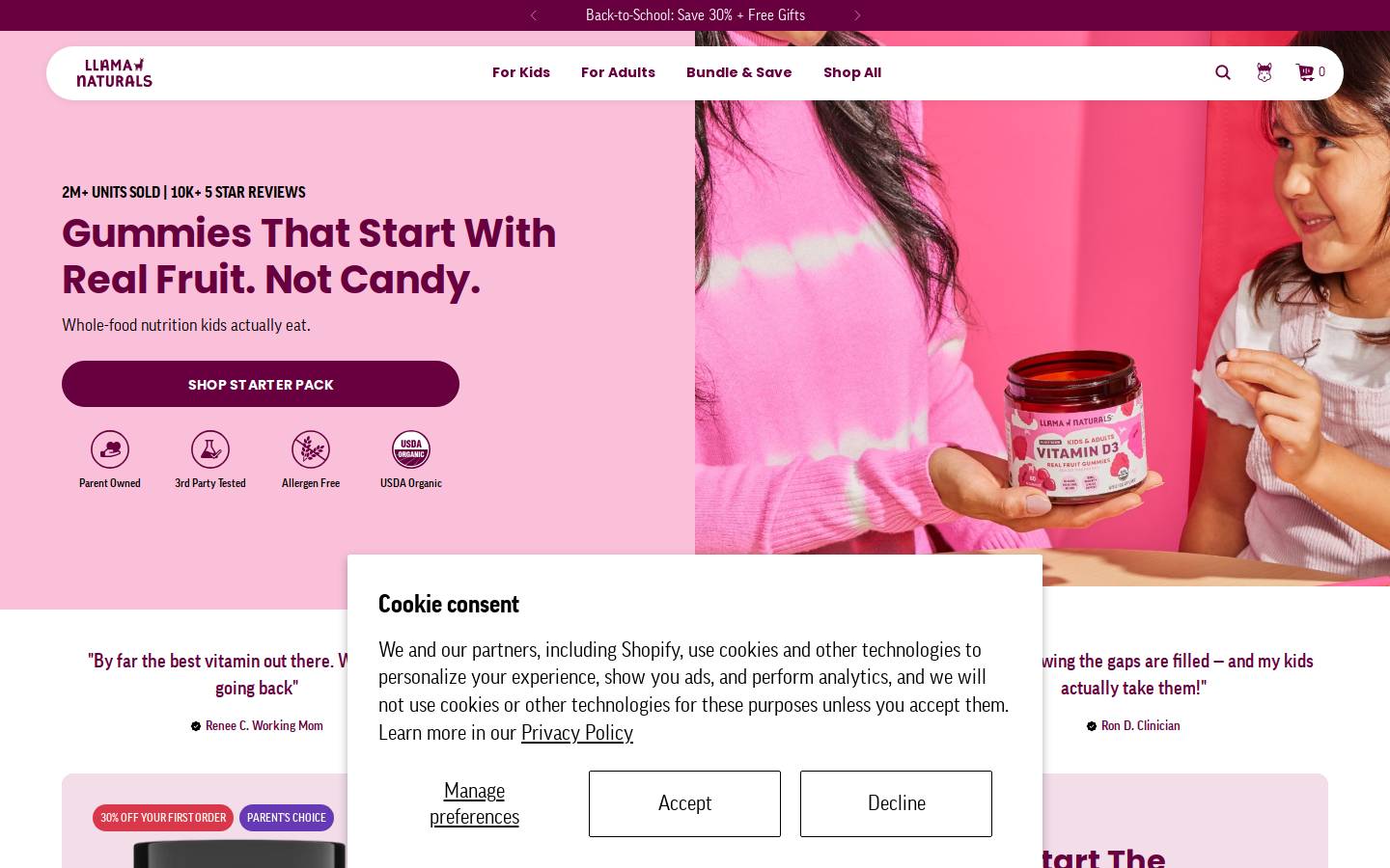 llamanaturals.com homepage screenshot