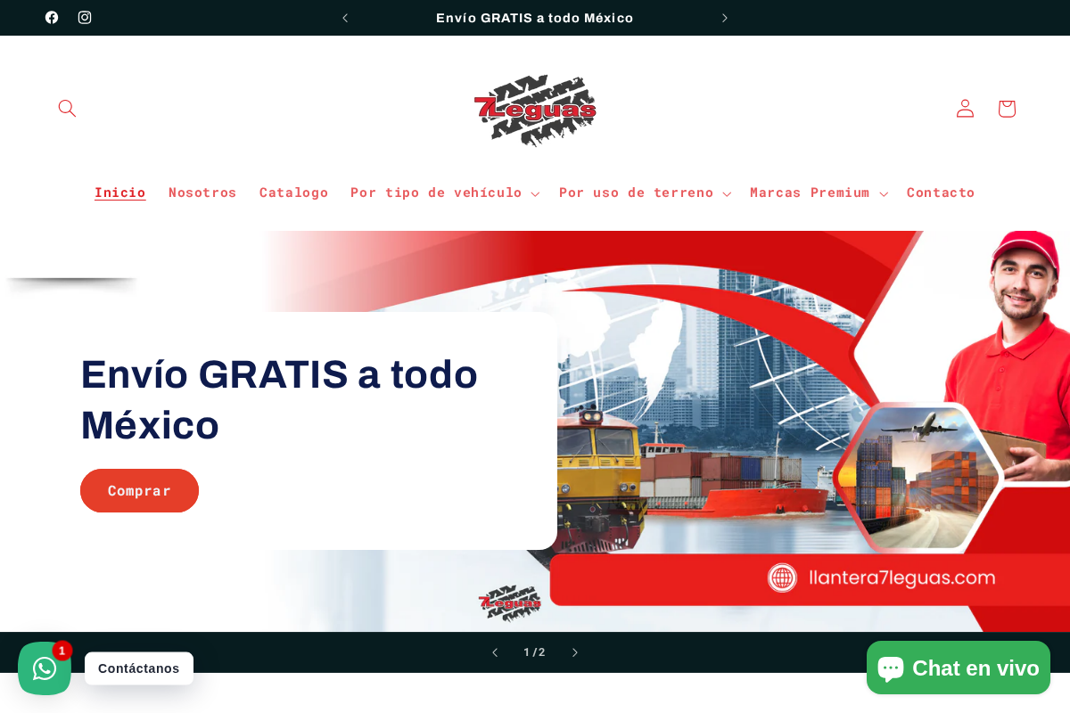 Grupo llantero siete leguas homepage screenshot