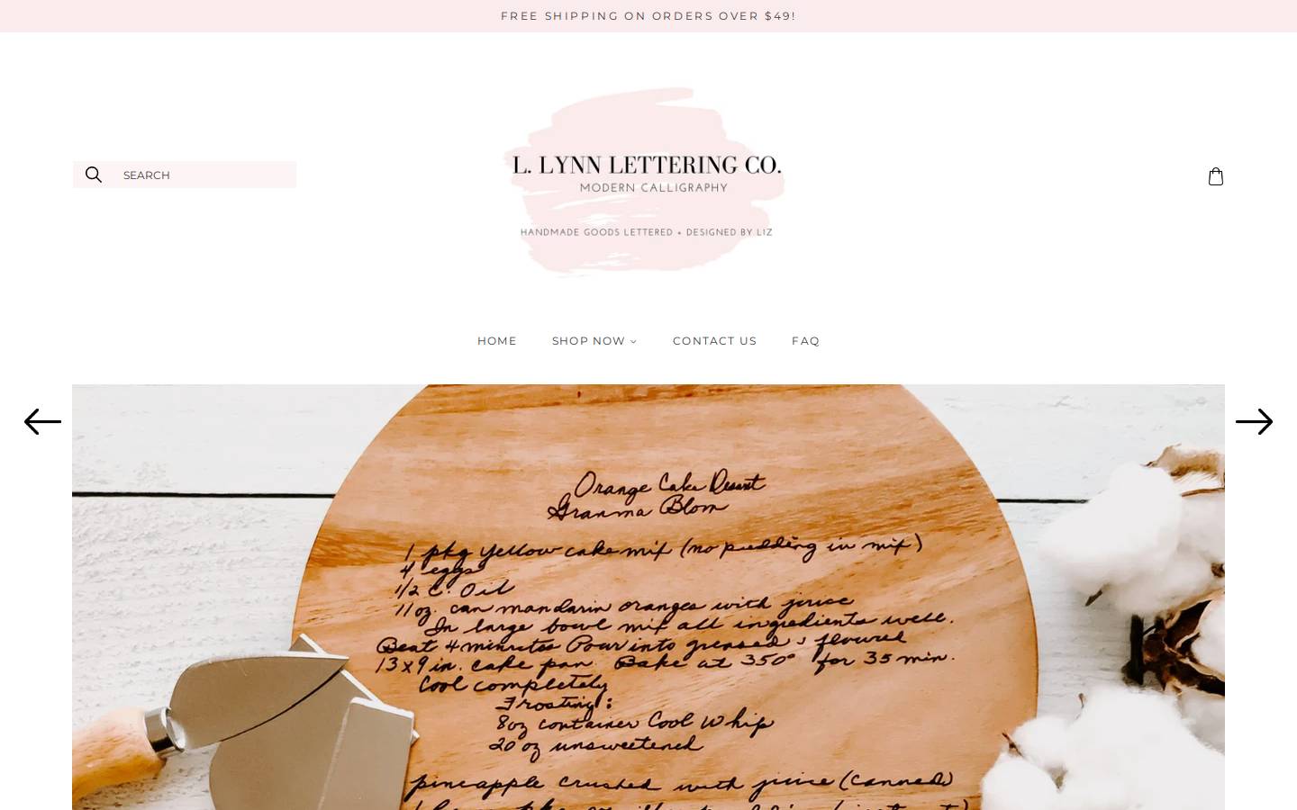 llynnlettering.com homepage screenshot