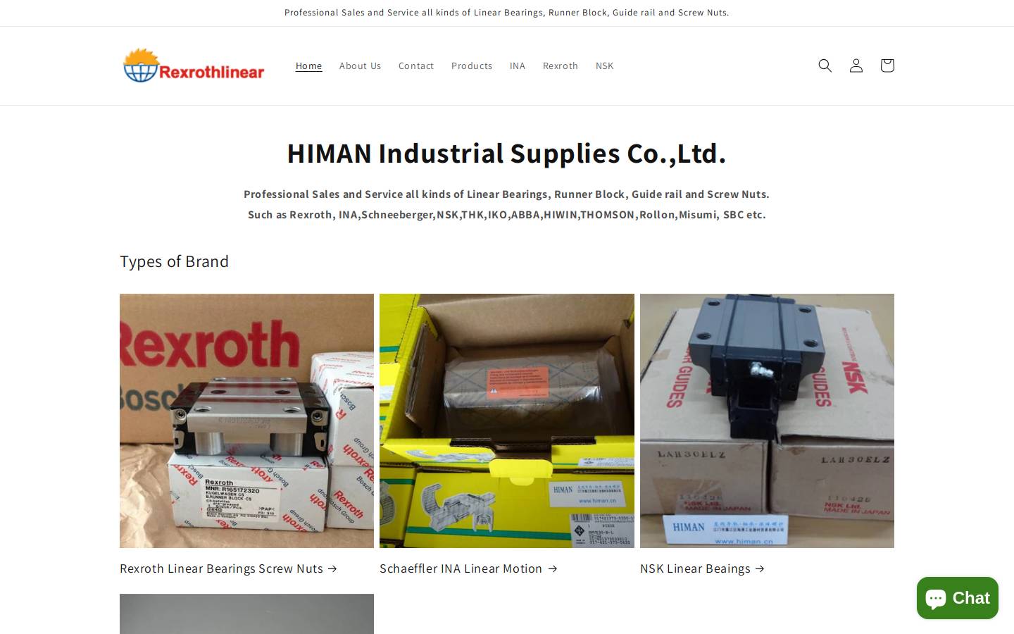 lm-bearings.com homepage screenshot