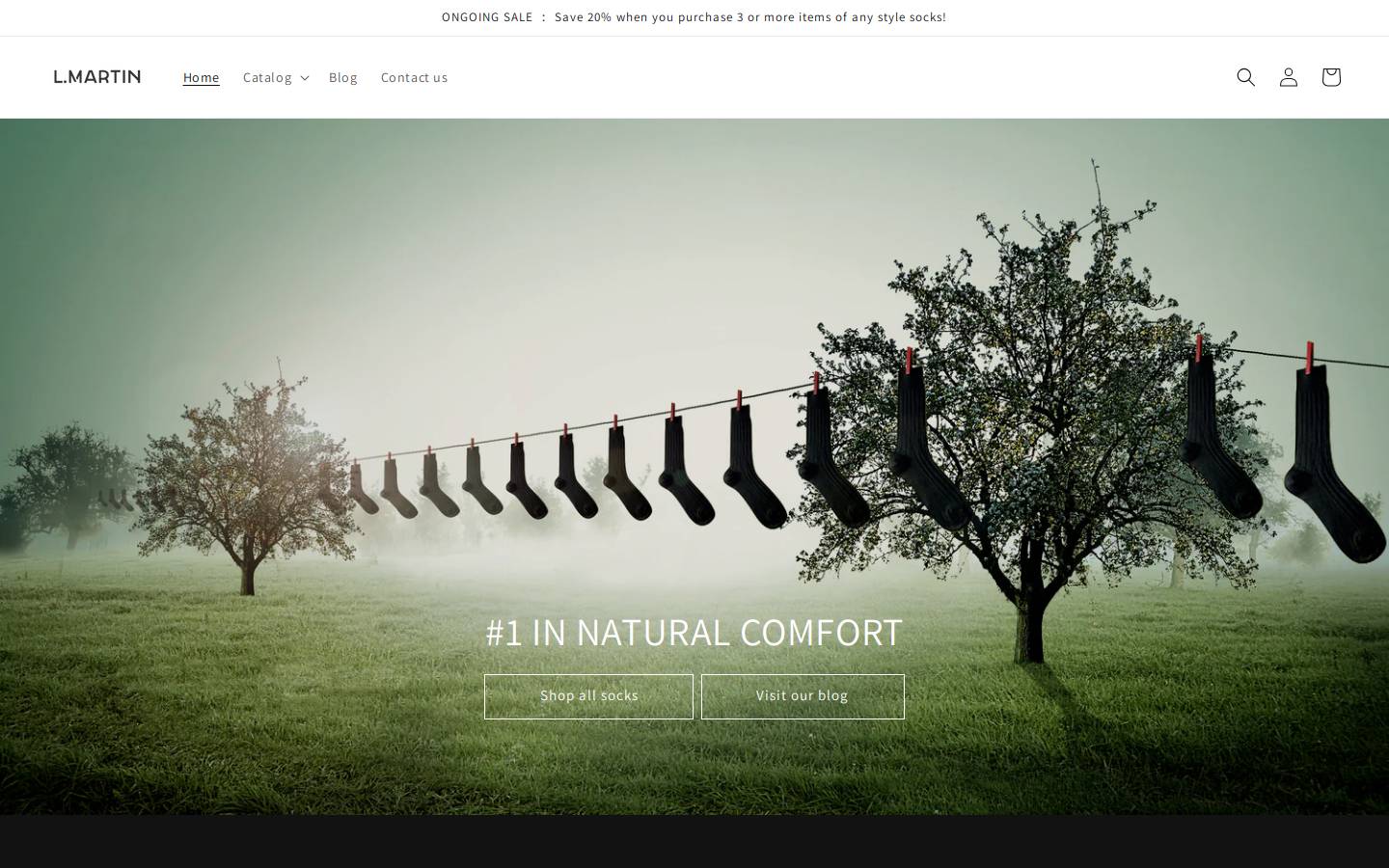 lmartinsocks.com homepage screenshot