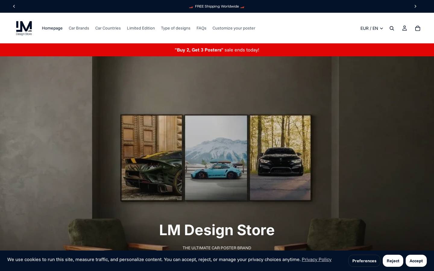 LM Design Store homepage screenshot