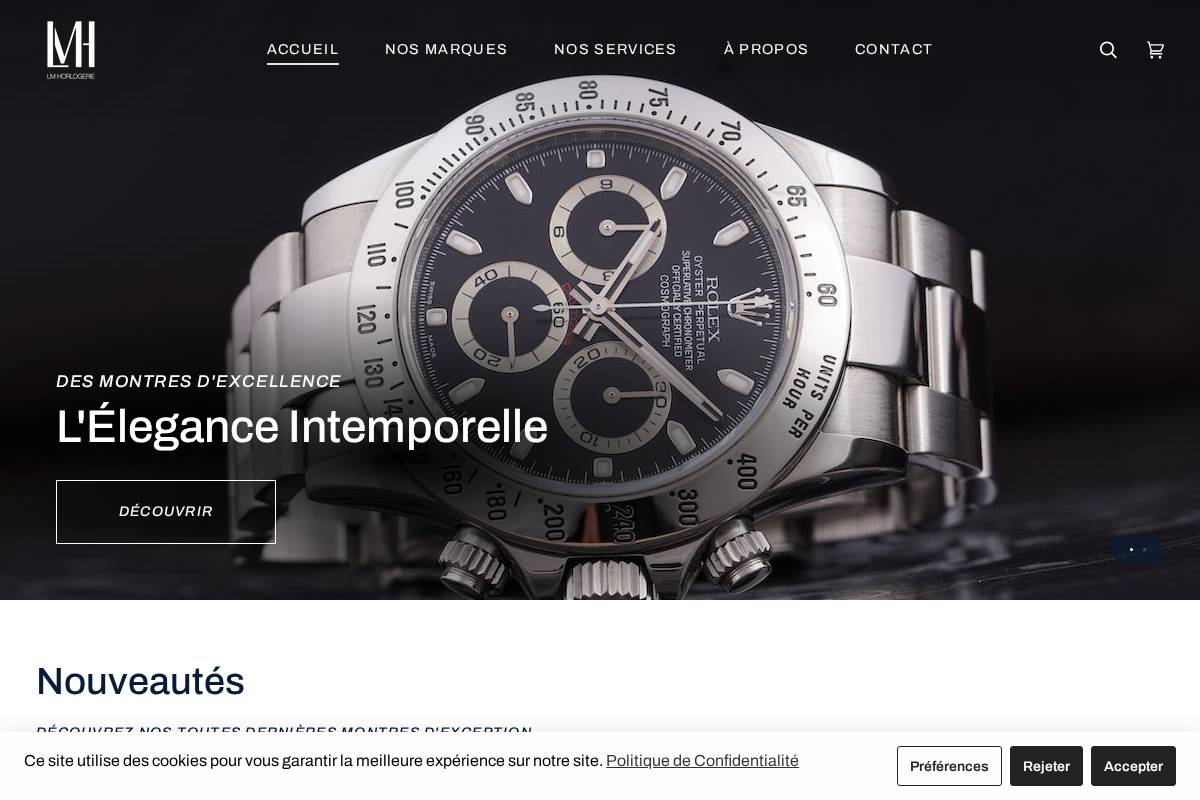 Lmhorlogerie homepage screenshot