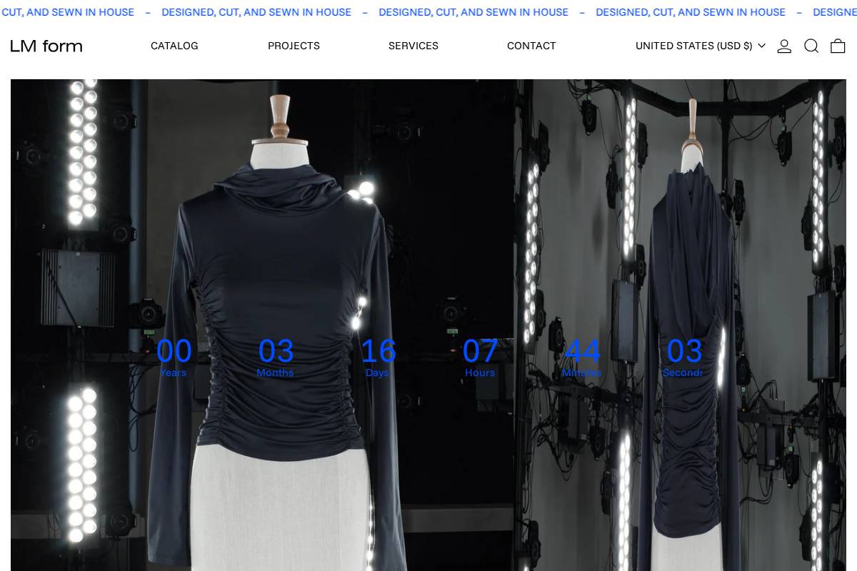 lmiller.clothing homepage screenshot