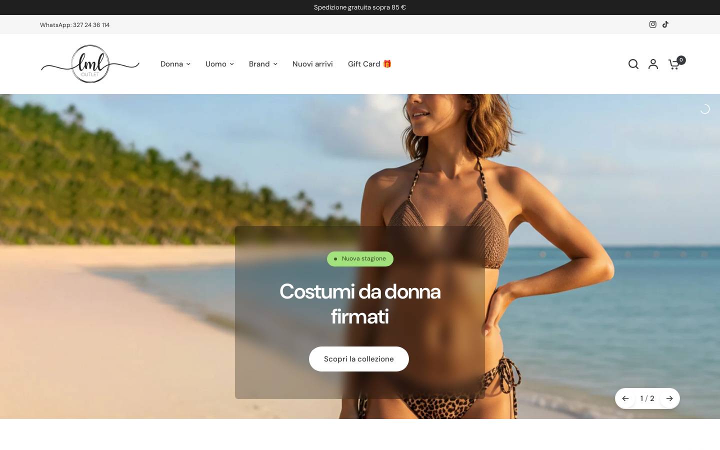 lmloutlet.it homepage screenshot