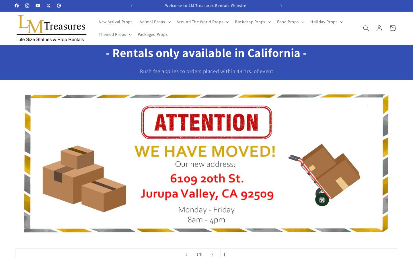 lmtreasures-proprentals.com homepage screenshot