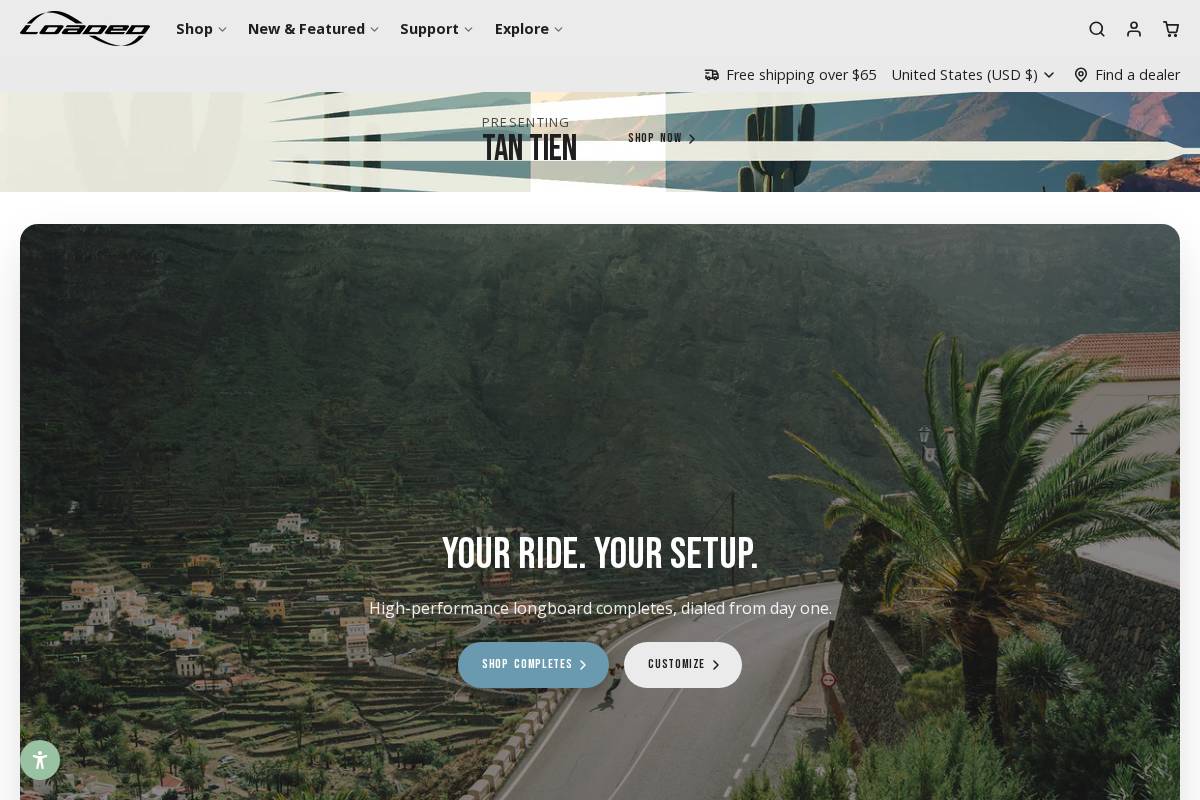 Loaded boards homepage screenshot