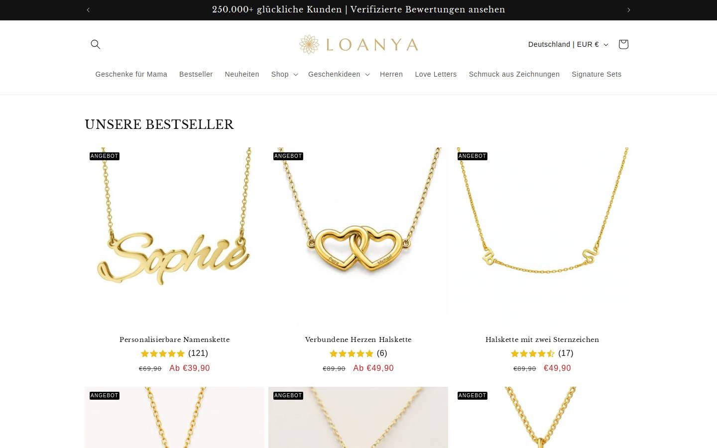 LOANYA homepage screenshot