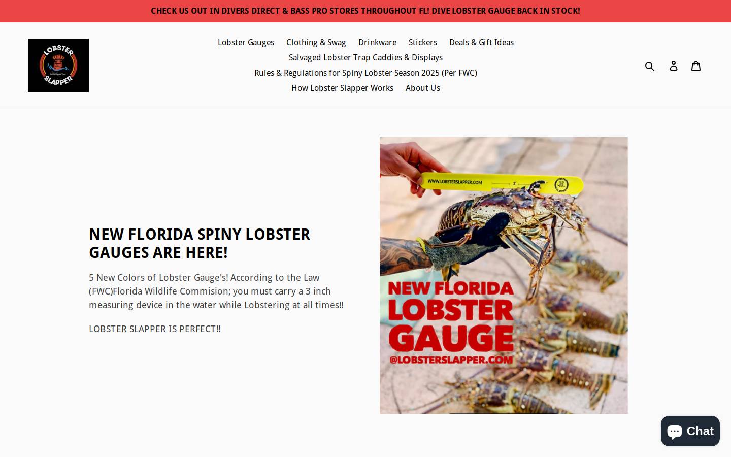 lobsterslapper.com homepage screenshot