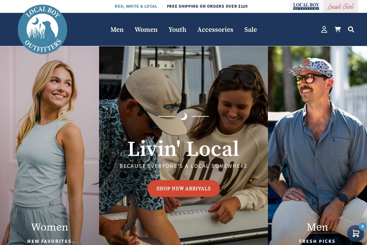 localboyoutfitters.com homepage screenshot