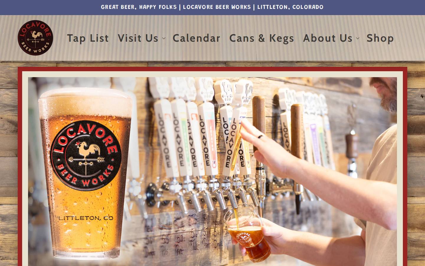 locavorebeerworks.com homepage screenshot