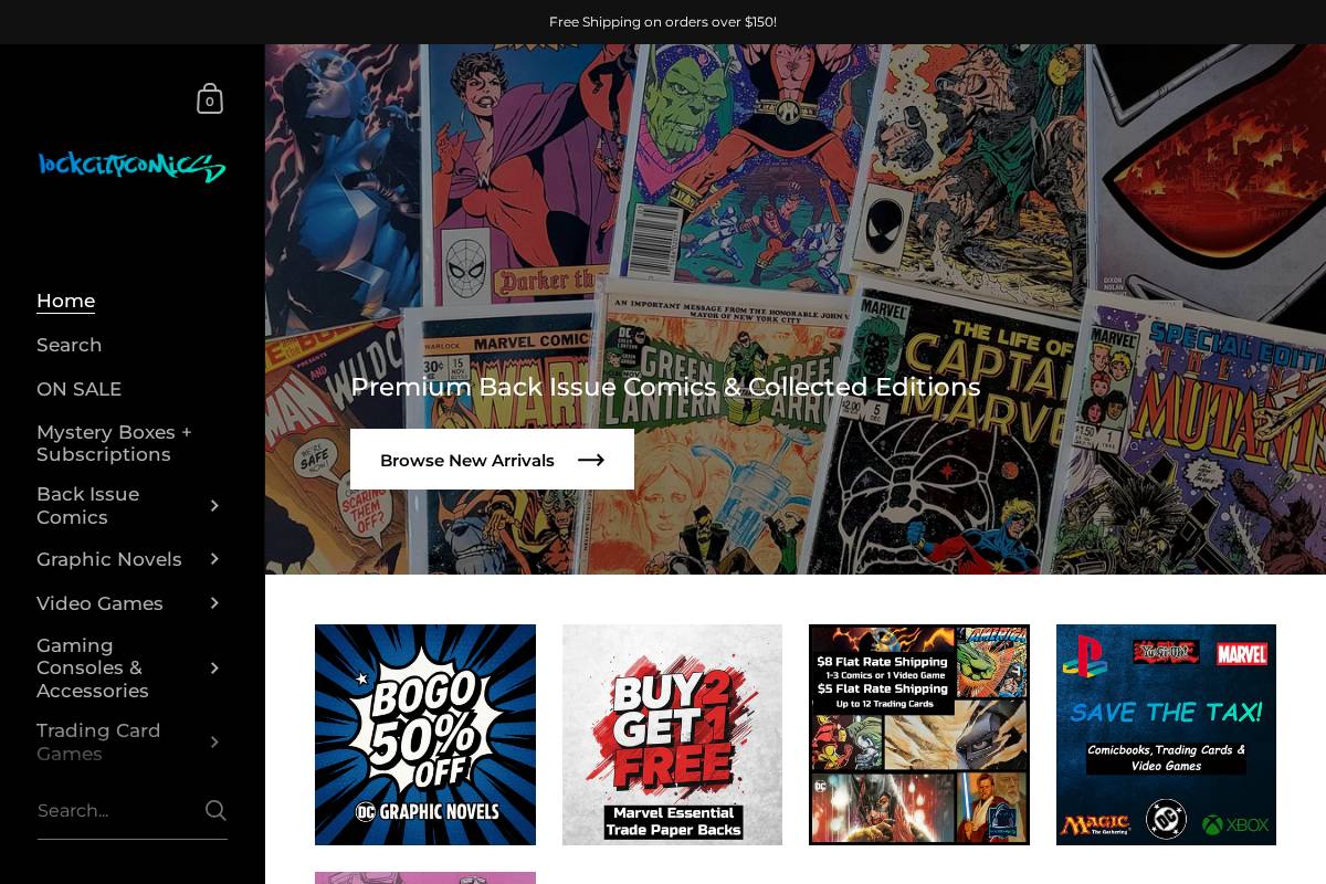 lockcitycomics.ca homepage screenshot