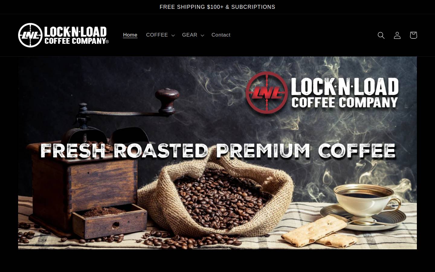 locknloadcoffee.com homepage screenshot