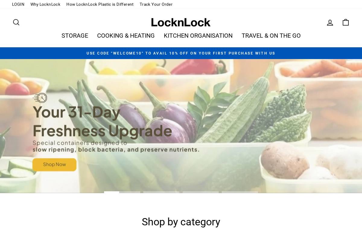 Locknlock homepage screenshot