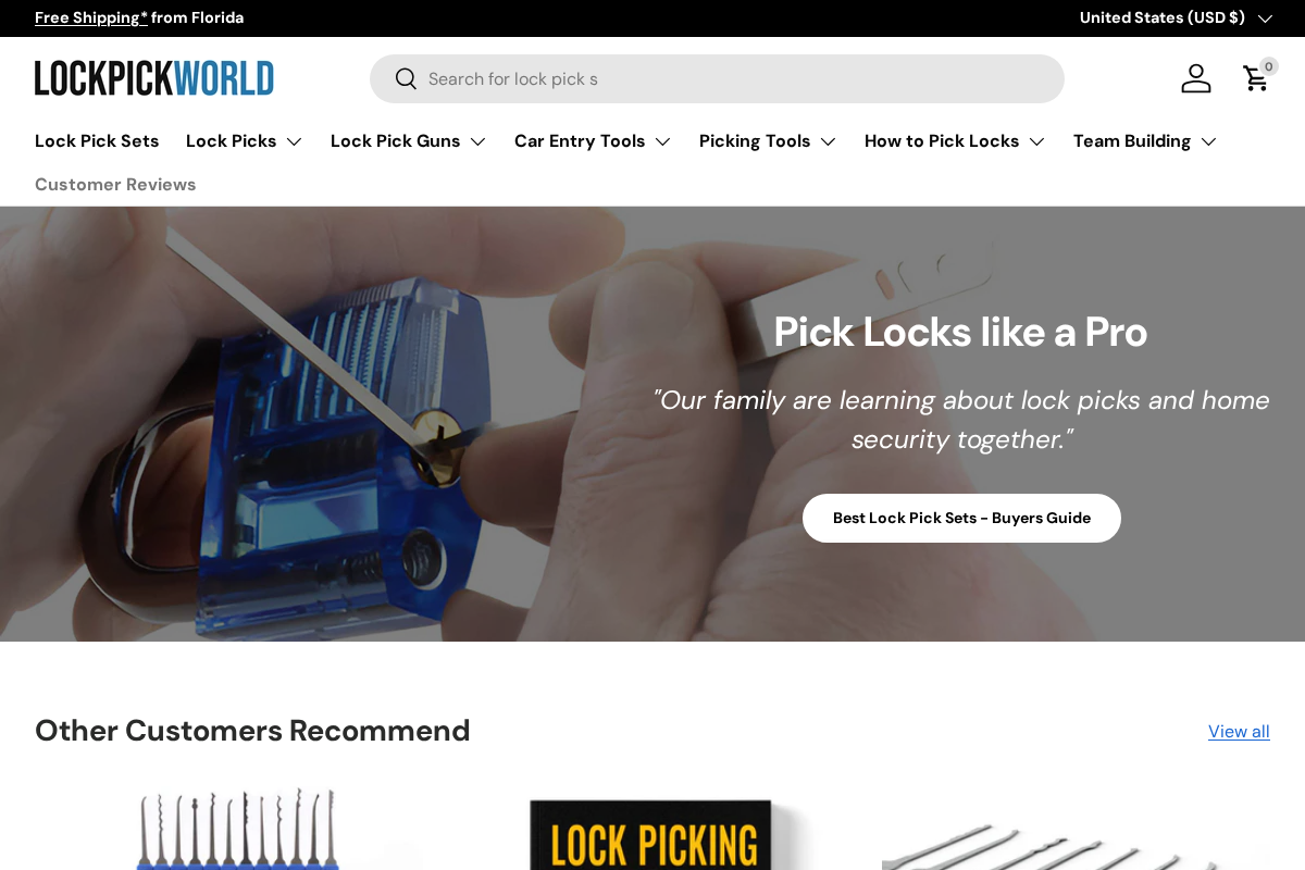 LockPickWorld.com homepage screenshot