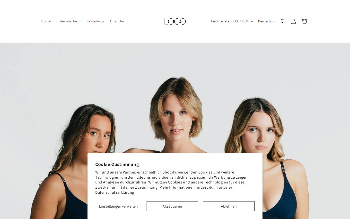 locolingerie.com homepage screenshot