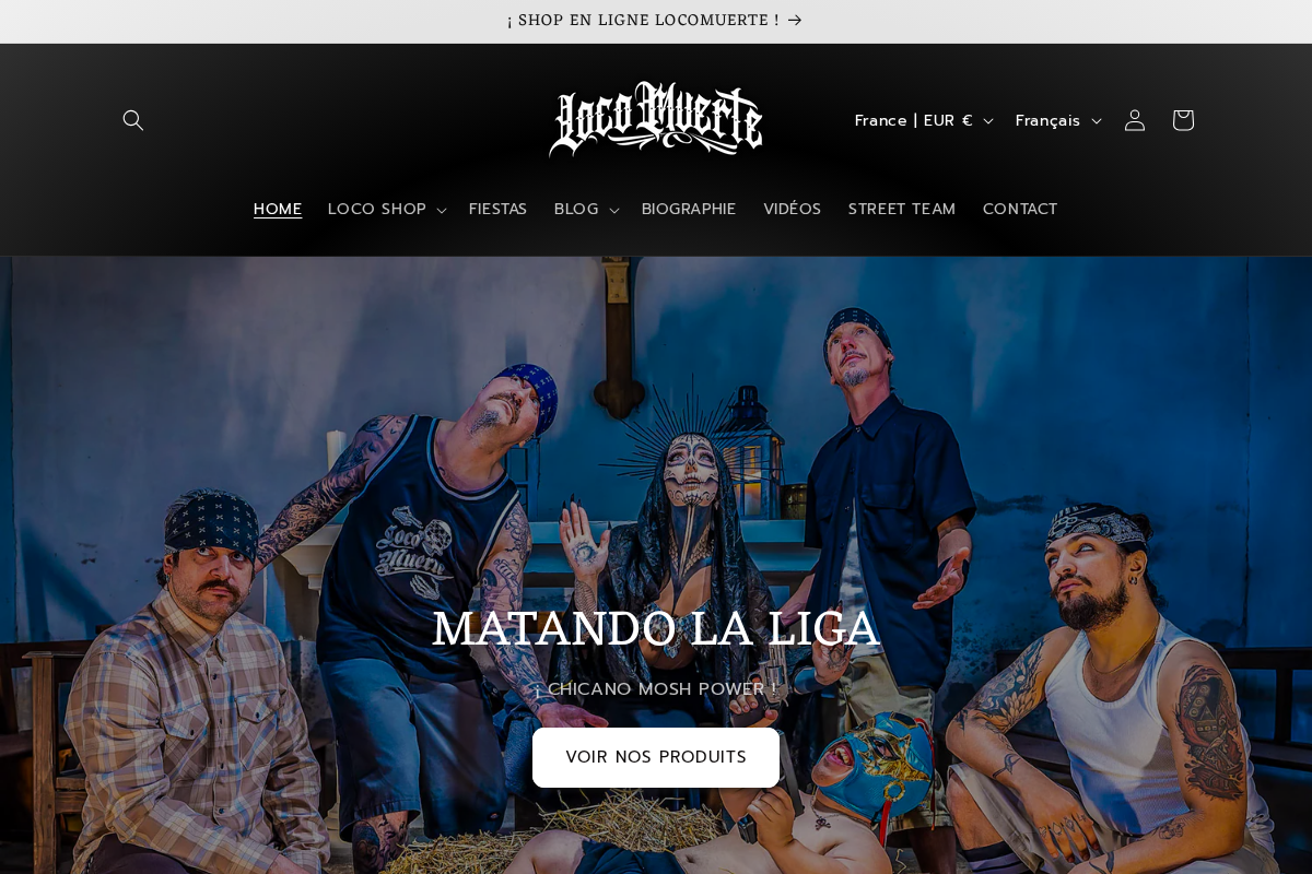 LocoMuerte homepage screenshot