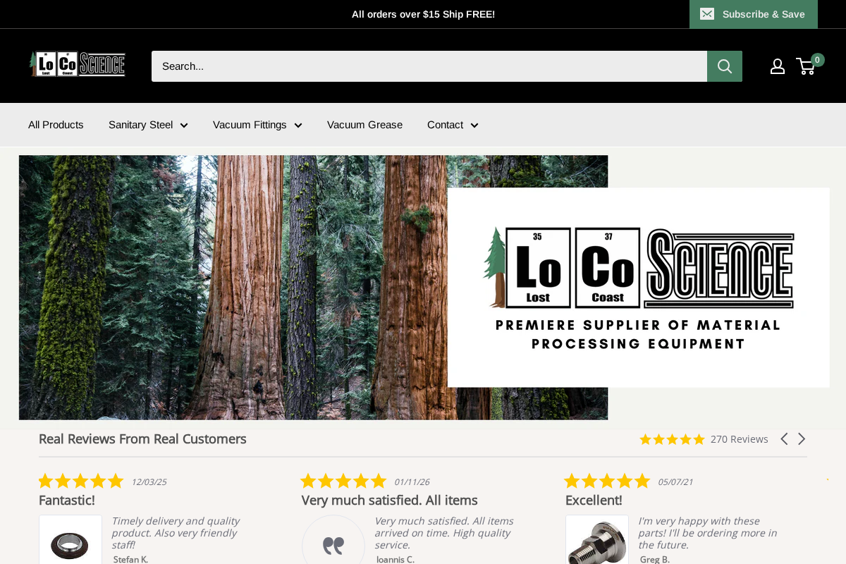 LoCo Science homepage screenshot