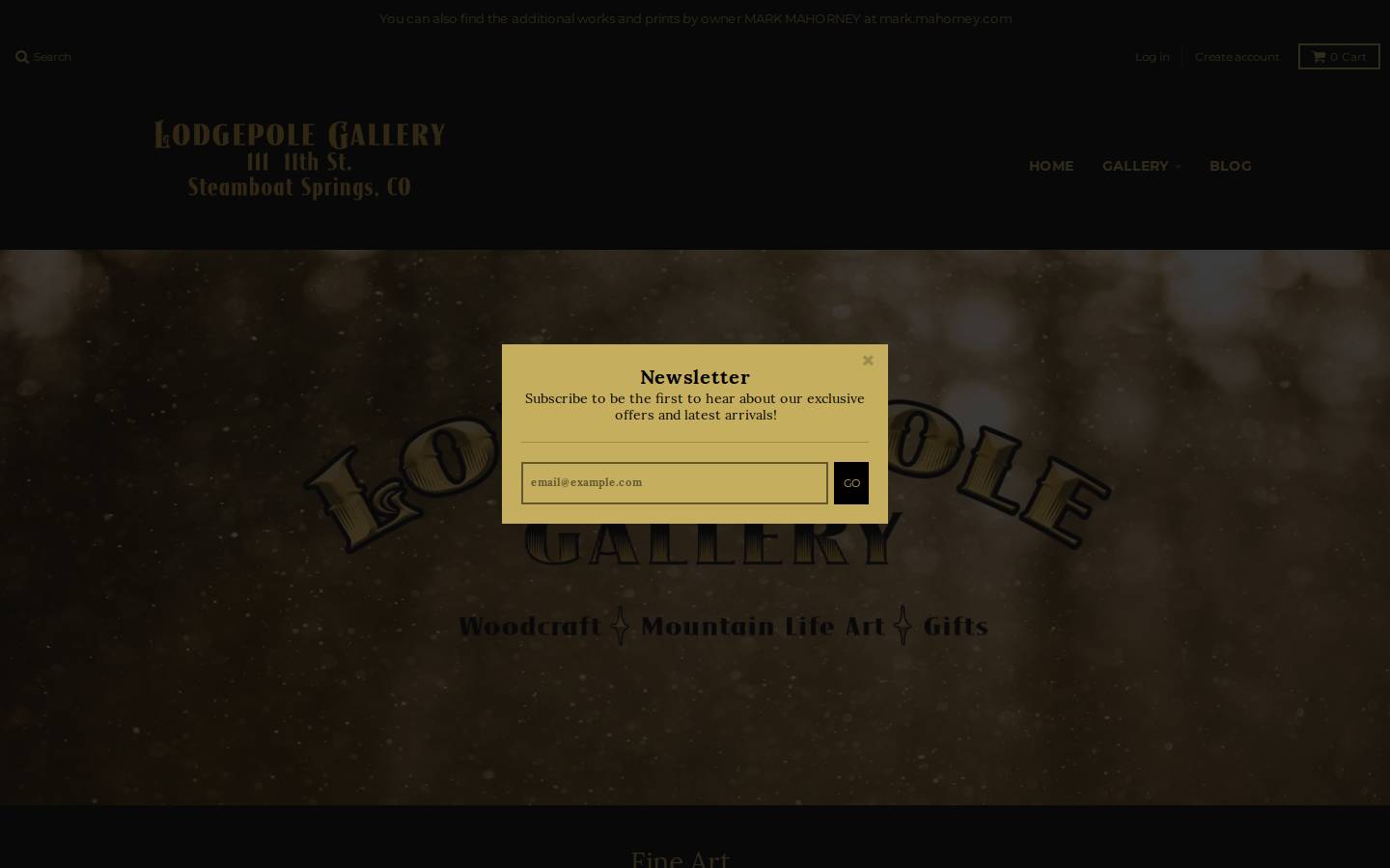 lodgepolegallery.com homepage screenshot